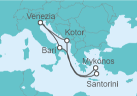 Itinerario della crociera Italia, Montenegro, Grecia - MSC Crociere 